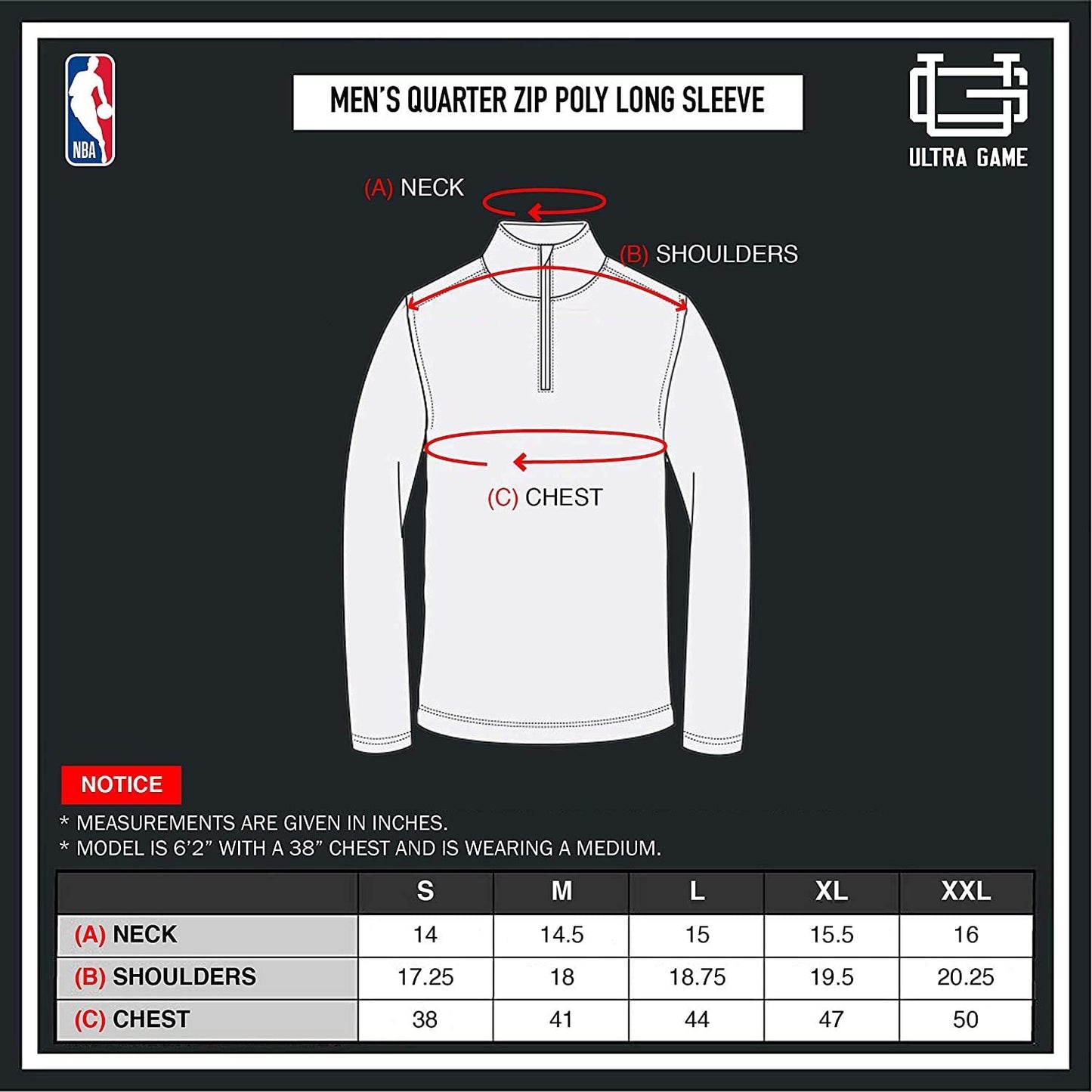 Men'S NBA Quarter Zip Long Sleeve Pullover T-Shirt