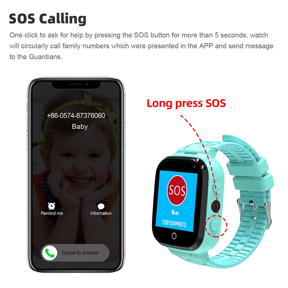 New Kids Smart Watch GPS Tracker SOS Monitor Position Phone GPS Baby Watch IOS Android PK Q50 Q12 S9 Q90 Children Watch