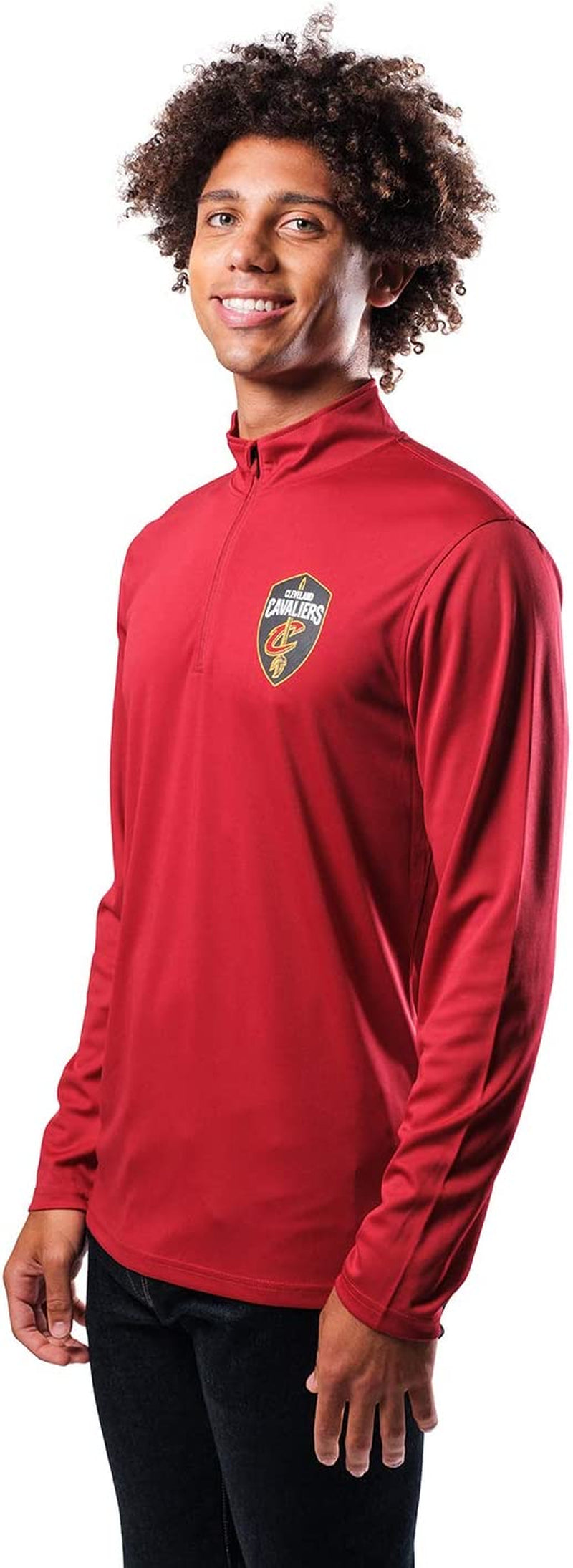 Men'S NBA Quarter Zip Long Sleeve Pullover T-Shirt