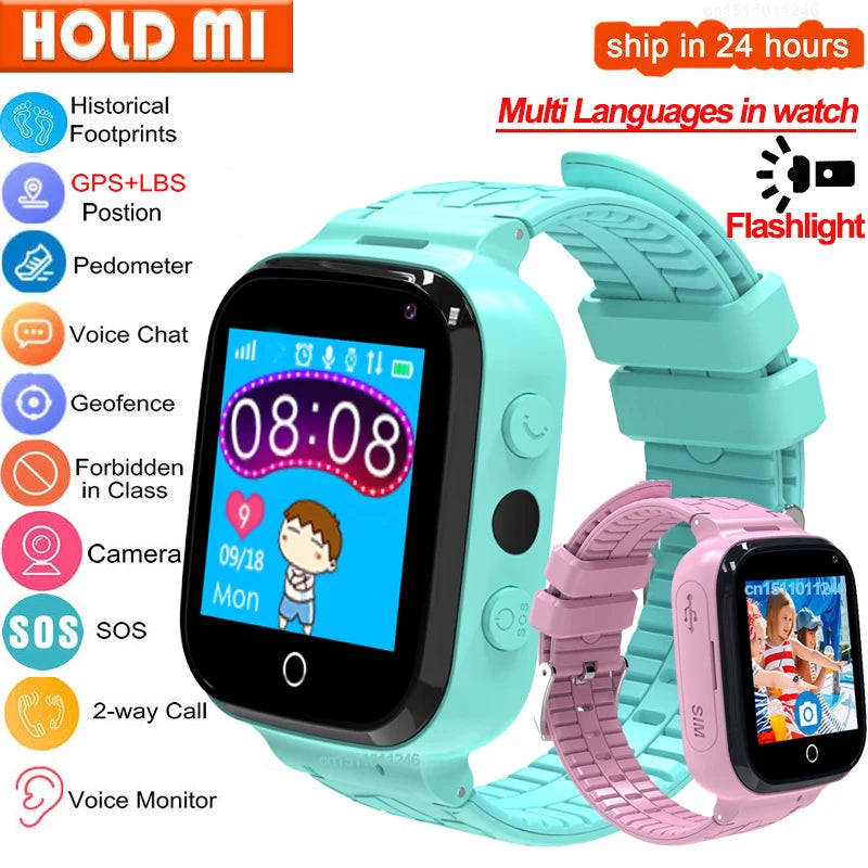 New Kids Smart Watch GPS Tracker SOS Monitor Position Phone GPS Baby Watch IOS Android PK Q50 Q12 S9 Q90 Children Watch