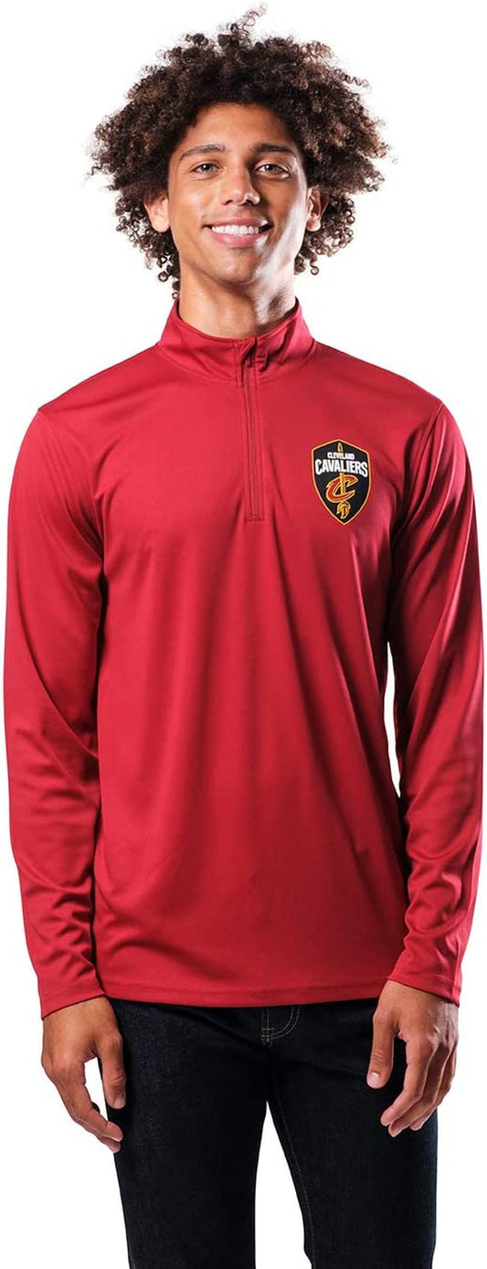 Men'S NBA Quarter Zip Long Sleeve Pullover T-Shirt