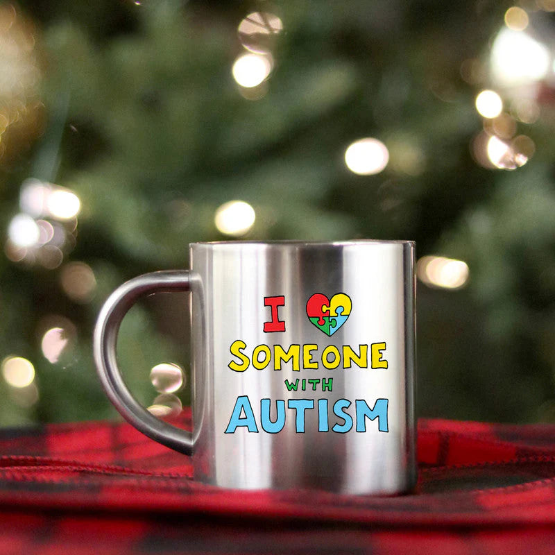 I Love Someone with Autism Gold & Silver Mug